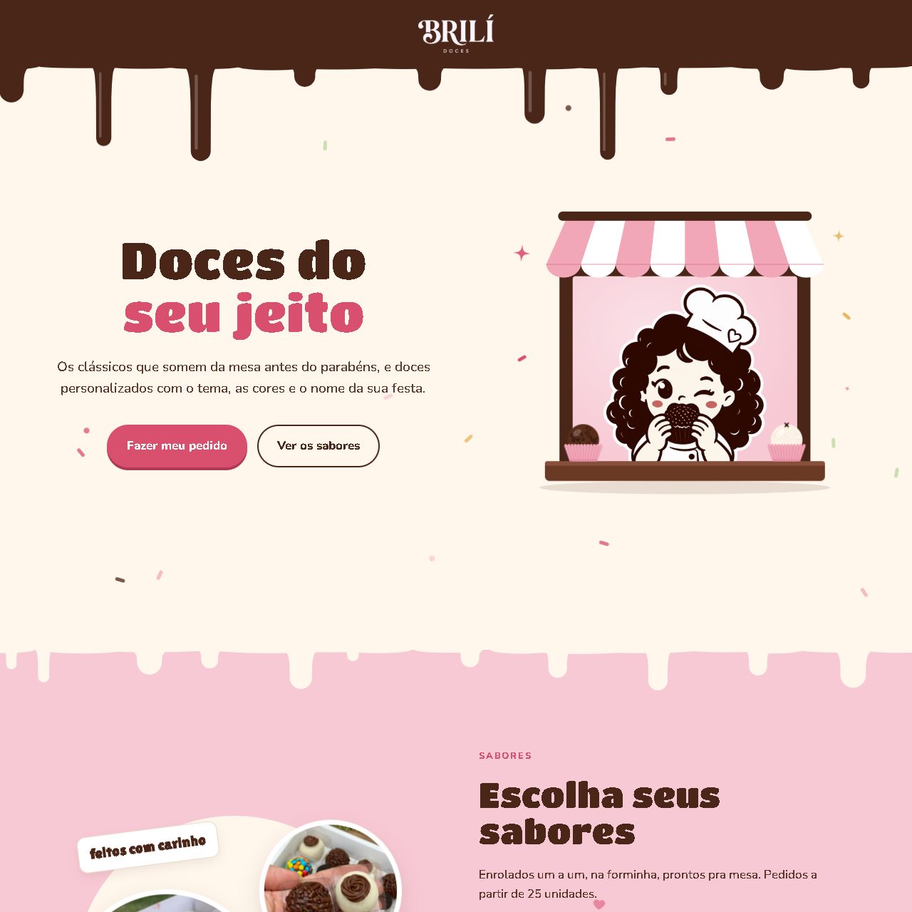 Site da doceria Brilí