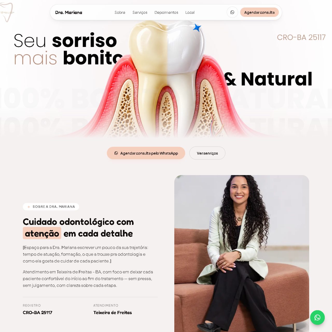 Site da dentista Dra. Mariana Gouveia